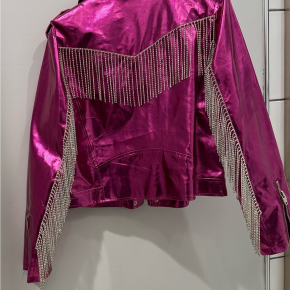 Pink Metallic Fringe Jacket - Picture 2 of 12